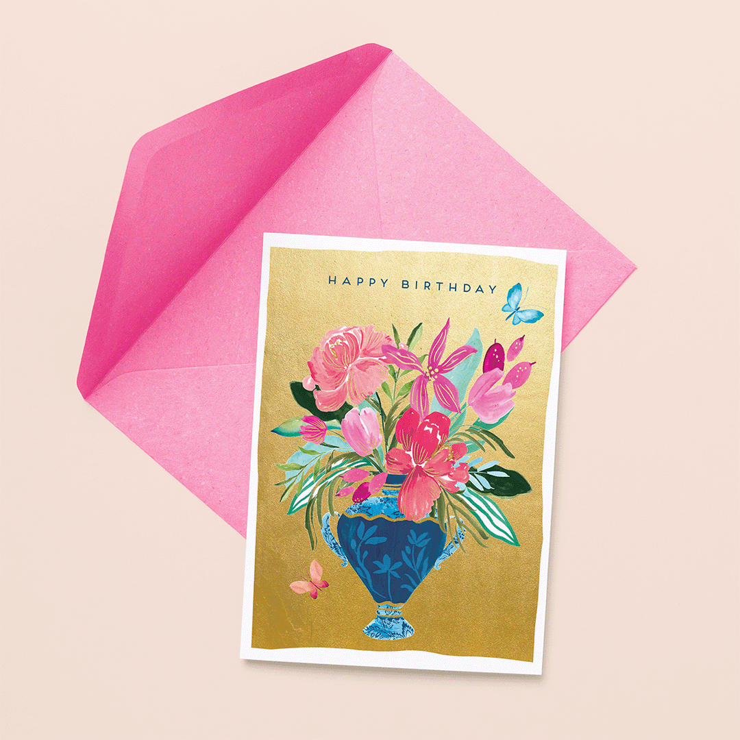 Vase on Birthday Card
