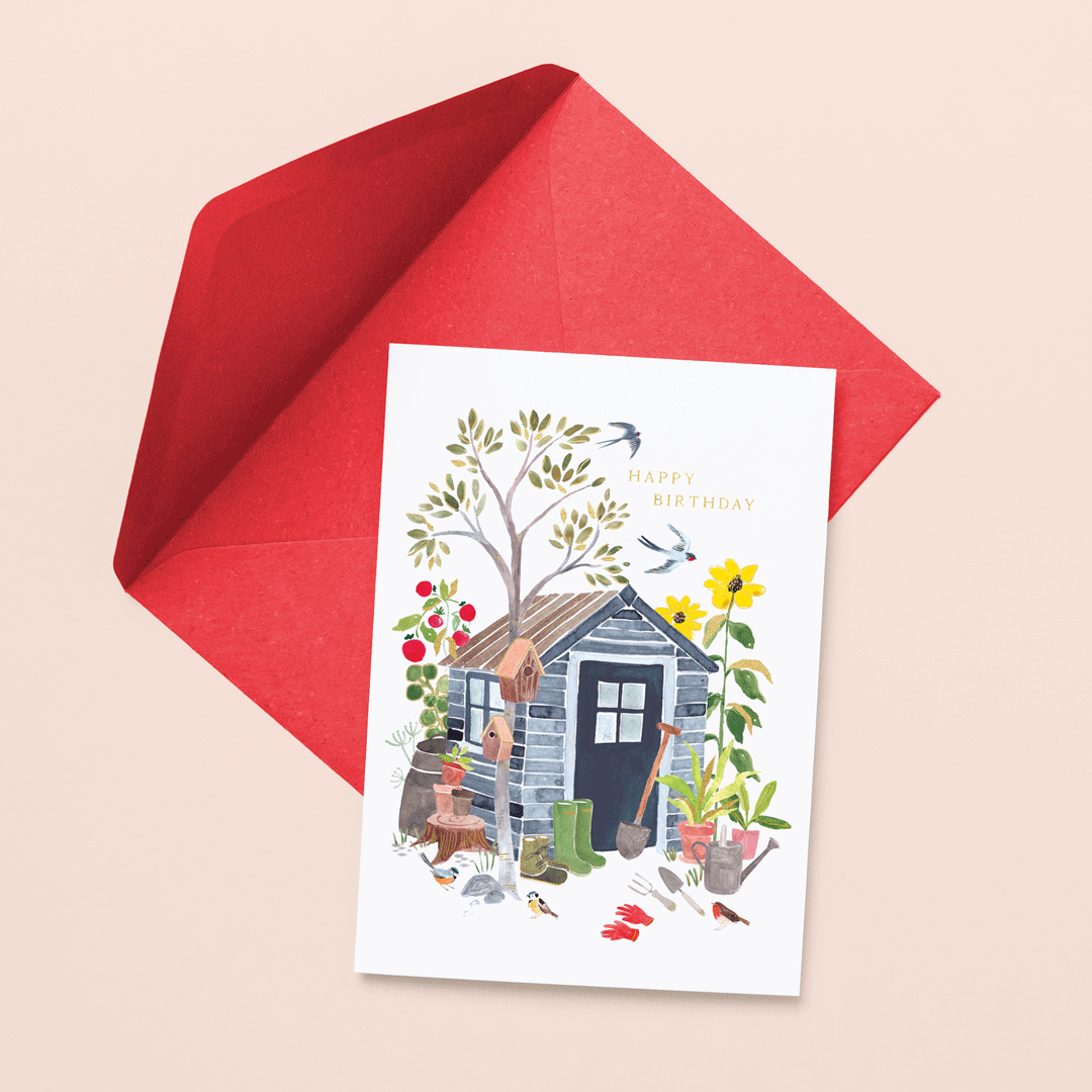 Shed on Birthday Card